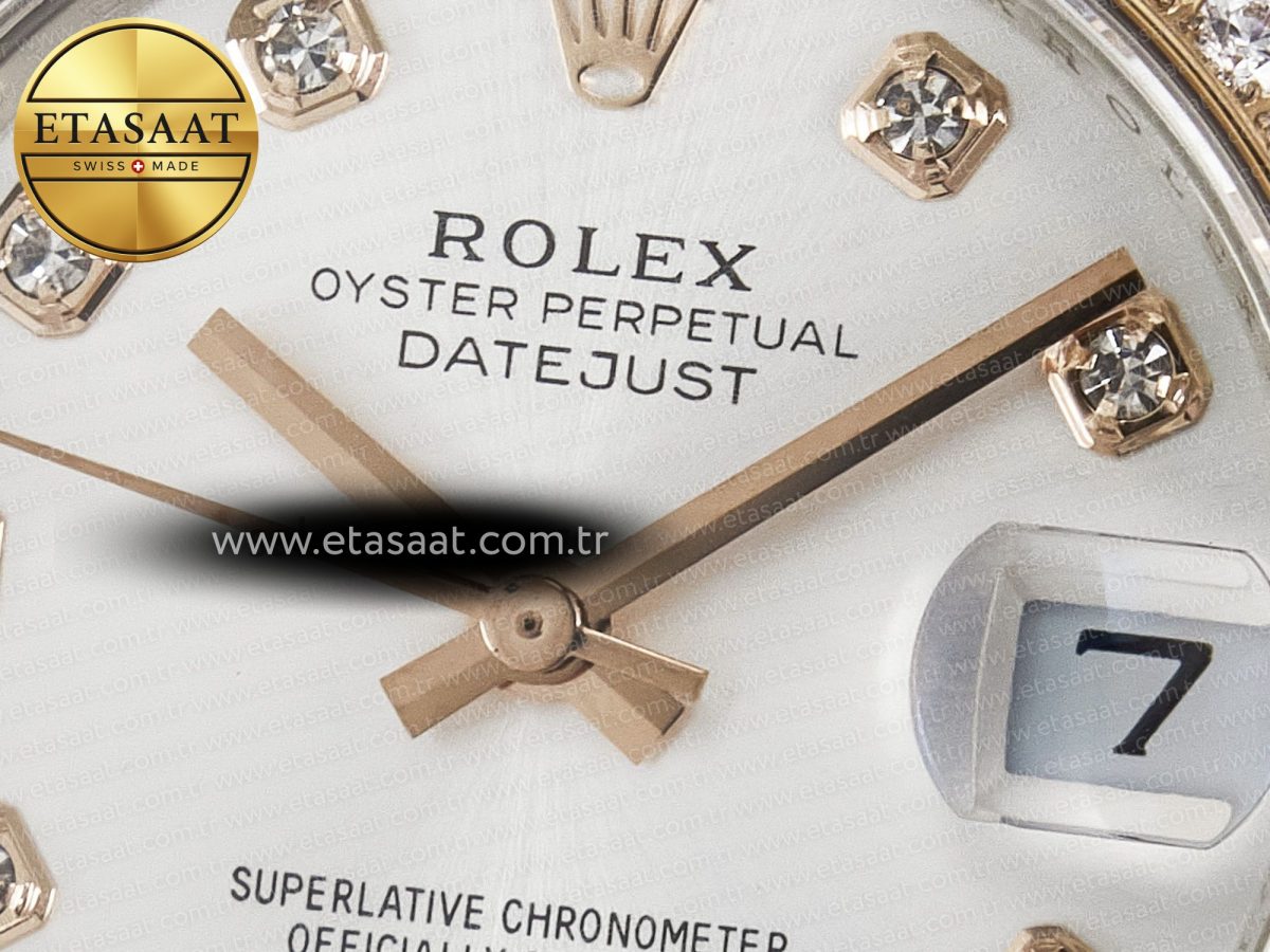 Rolex DateJust 278271 904L Steel White Diamonds Dial Diamonds Bezel on SS/RG Cal.2236 - Görsel 10