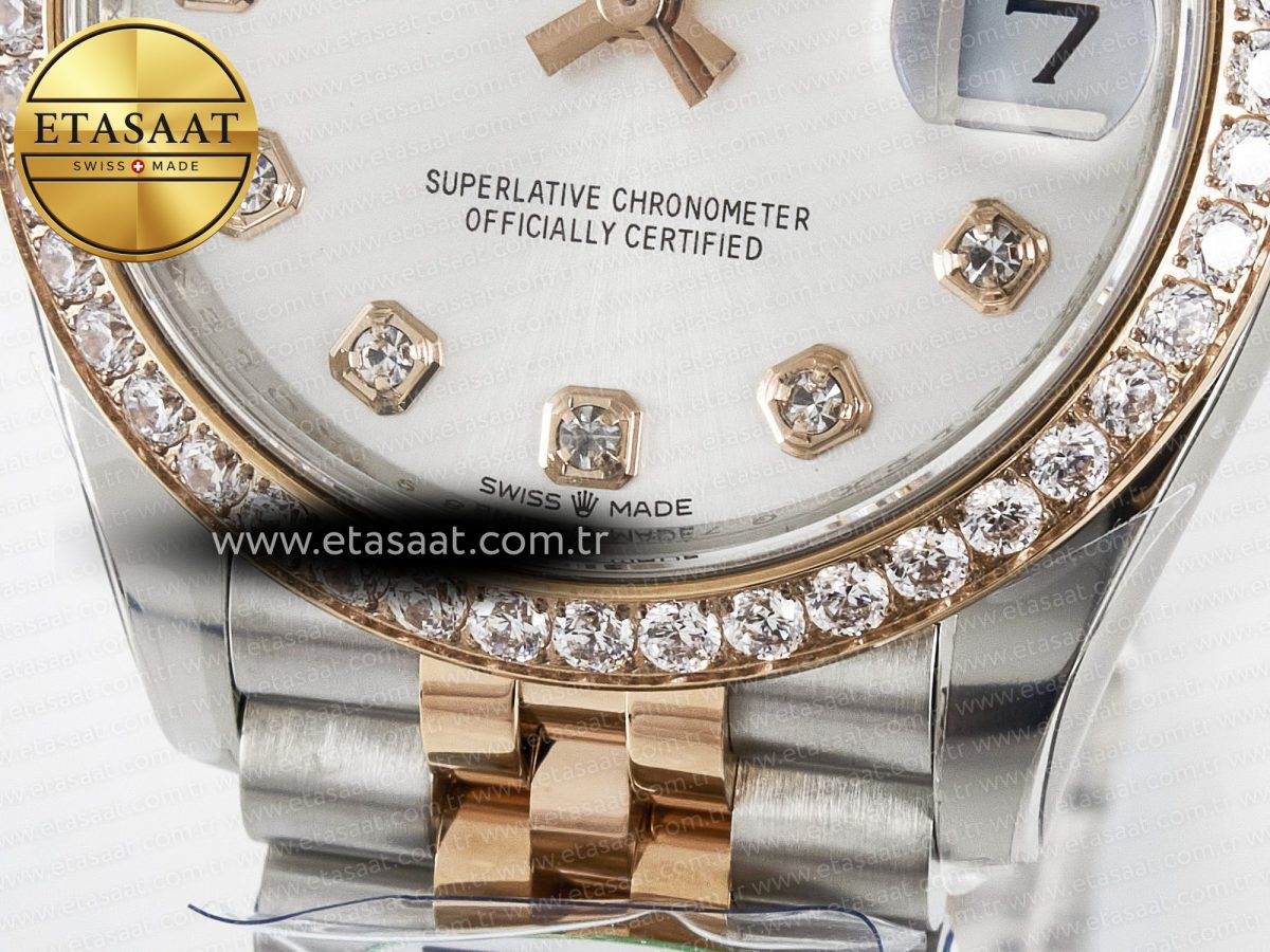 Rolex DateJust 278271 904L Steel White Diamonds Dial Diamonds Bezel on SS/RG Cal.2236 - Görsel 12