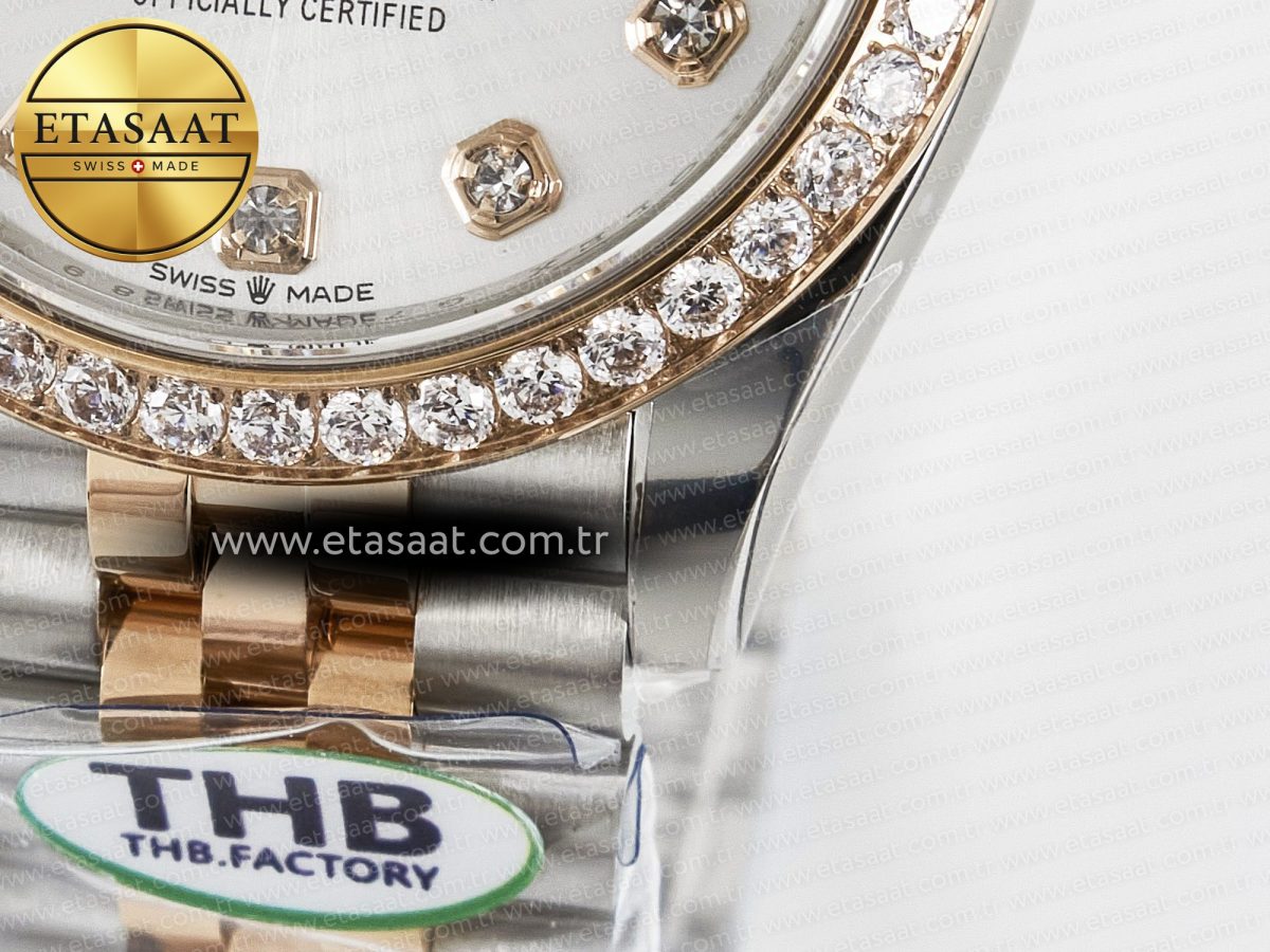 Rolex DateJust 278271 904L Steel White Diamonds Dial Diamonds Bezel on SS/RG Cal.2236 - Görsel 13
