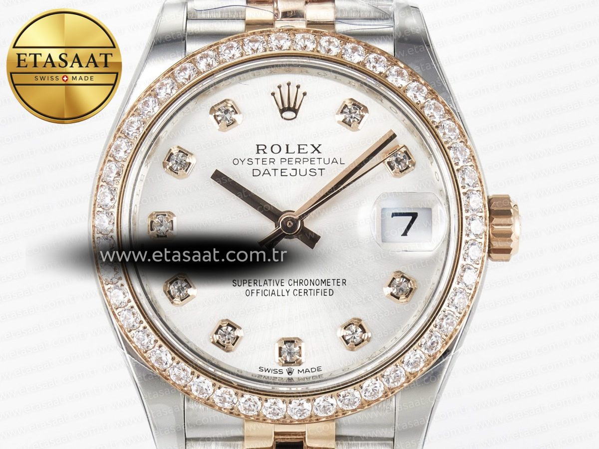 Rolex DateJust 278271 904L Steel White Diamonds Dial Diamonds Bezel on SS/RG Cal.2236 - Görsel 4