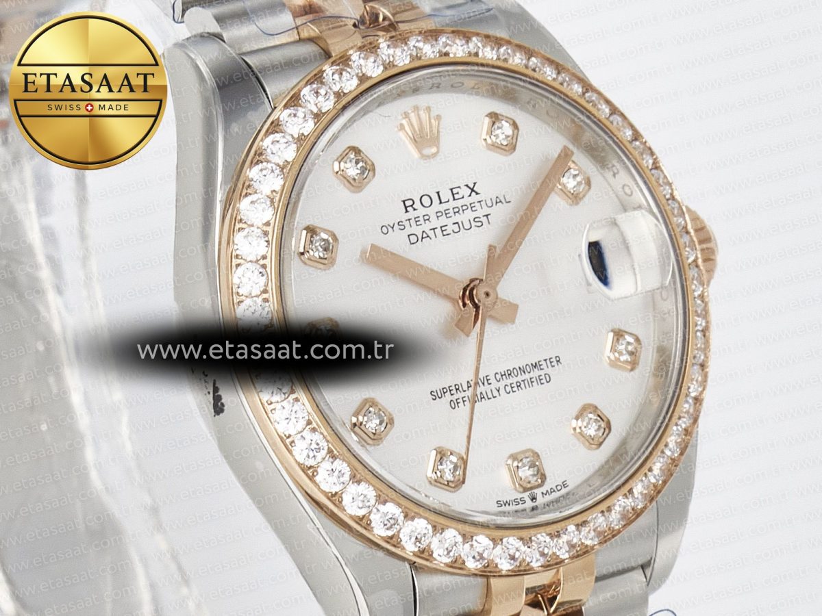 Rolex DateJust 278271 904L Steel White Diamonds Dial Diamonds Bezel on SS/RG Cal.2236 - Görsel 5
