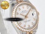 Rolex DateJust 278271 904L Steel White Diamonds Dial Diamonds Bezel on SS/RG Cal.2236 - Görsel 5