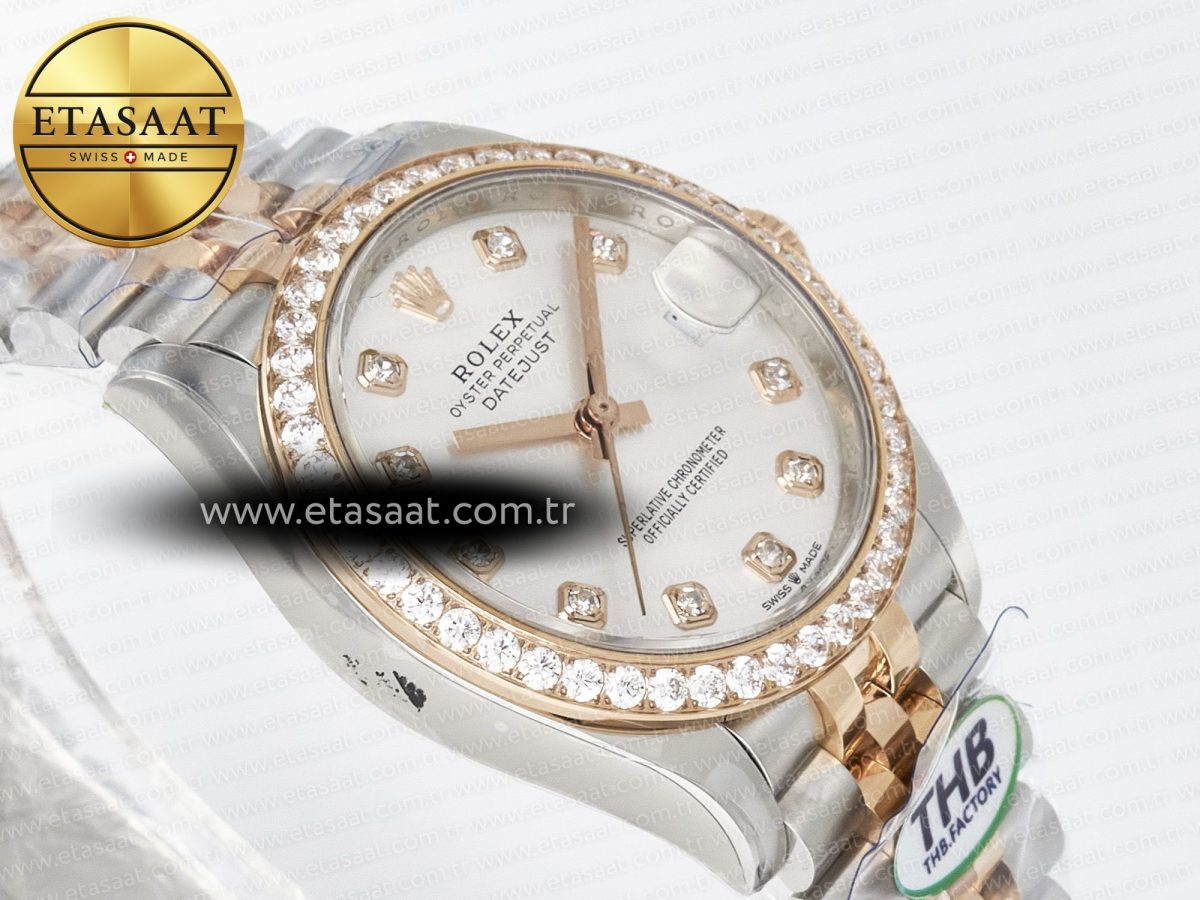 Rolex DateJust 278271 904L Steel White Diamonds Dial Diamonds Bezel on SS/RG Cal.2236 - Görsel 7