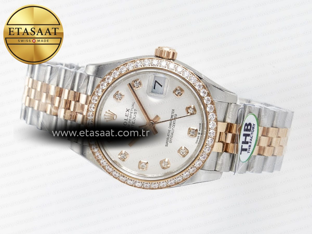 Rolex DateJust 278271 904L Steel White Diamonds Dial Diamonds Bezel on SS/RG Cal.2236 - Görsel 9