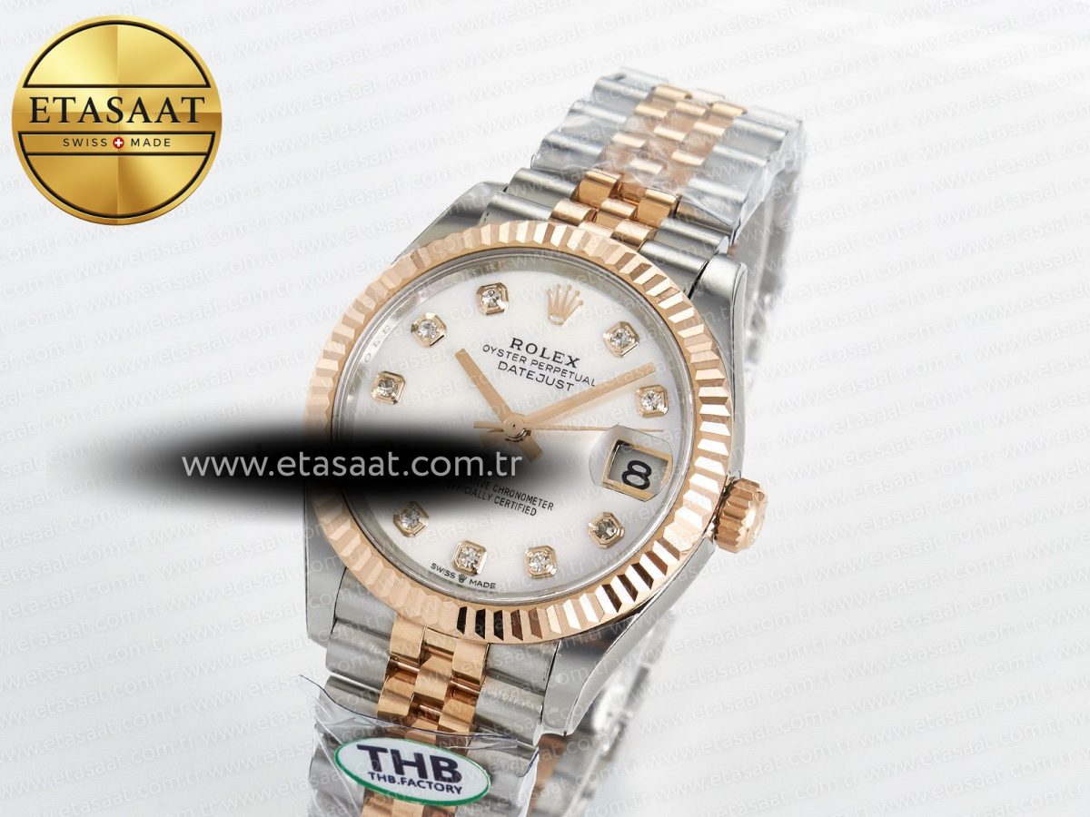 Rolex DateJust 278271 904L Steel White Diamonds Dial on SS/RG Cal.2236 - Görsel 1