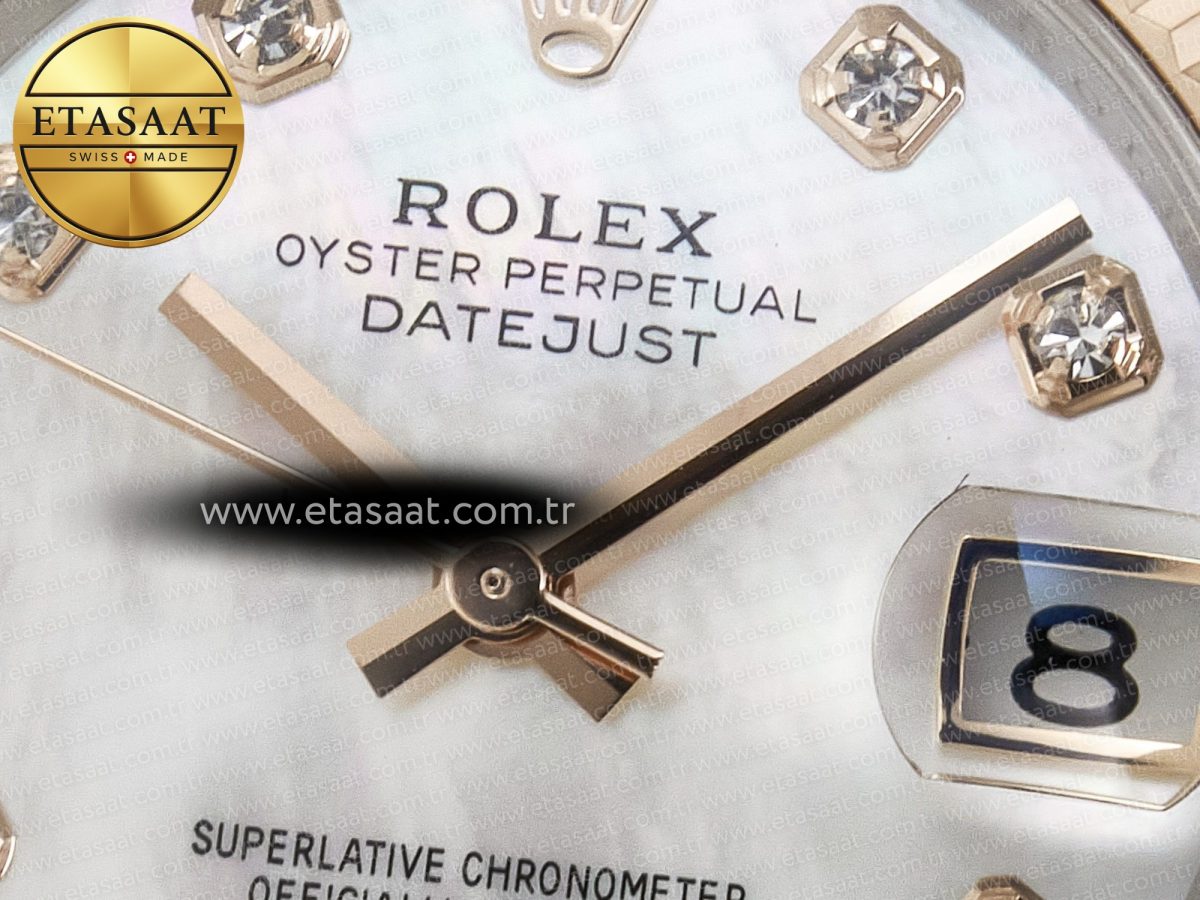 Rolex DateJust 278271 904L Steel White Diamonds Dial on SS/RG Cal.2236 - Görsel 10