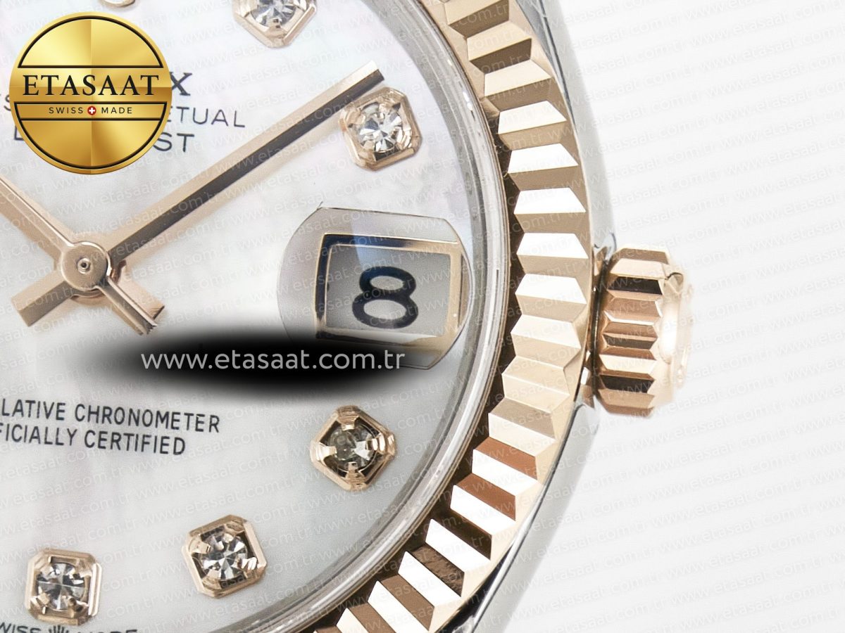 Rolex DateJust 278271 904L Steel White Diamonds Dial on SS/RG Cal.2236 - Görsel 11