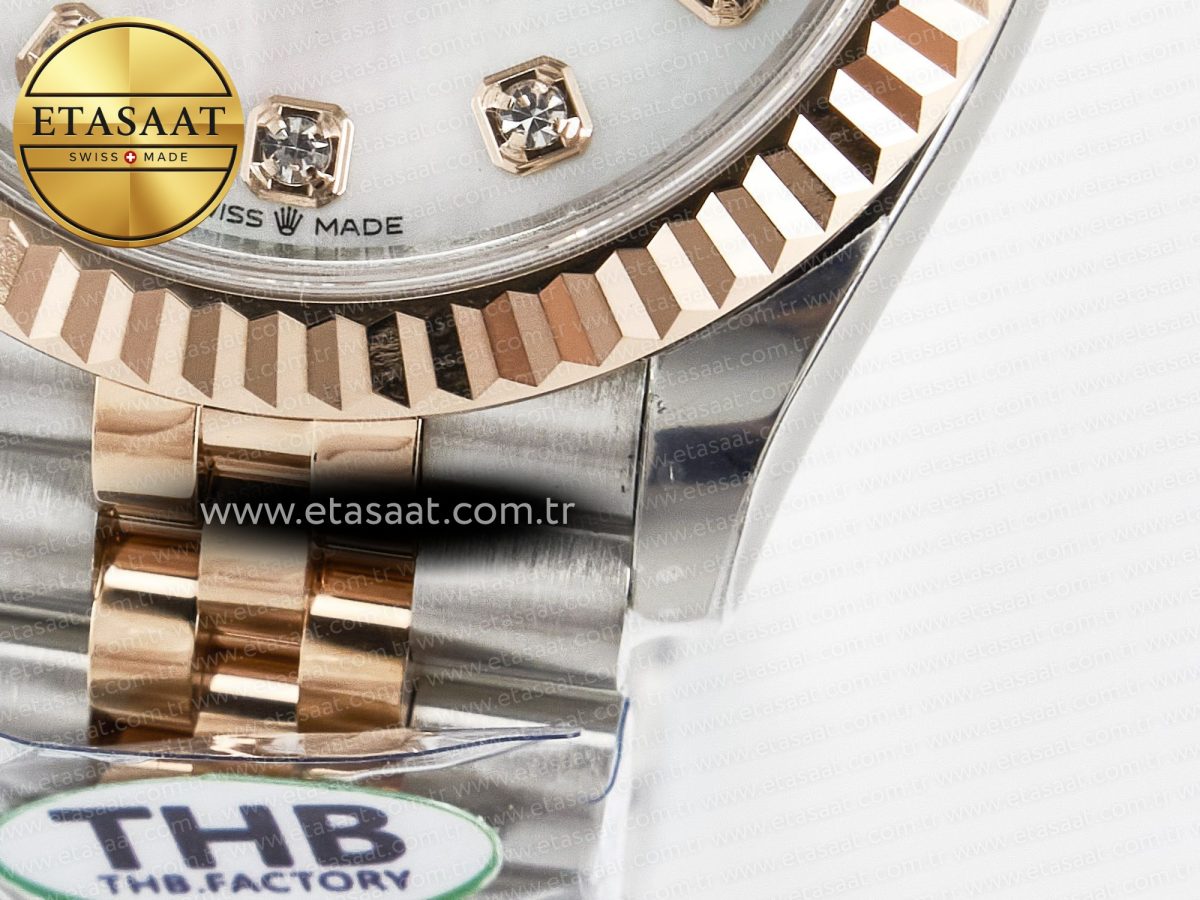 Rolex DateJust 278271 904L Steel White Diamonds Dial on SS/RG Cal.2236 - Görsel 13