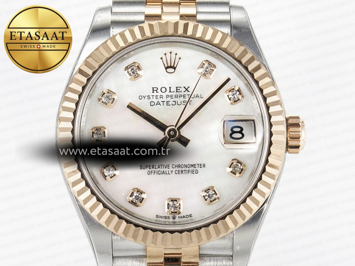 Rolex DateJust 278271 904L Steel White Diamonds Dial on SS/RG Cal.2236 - Görsel 4