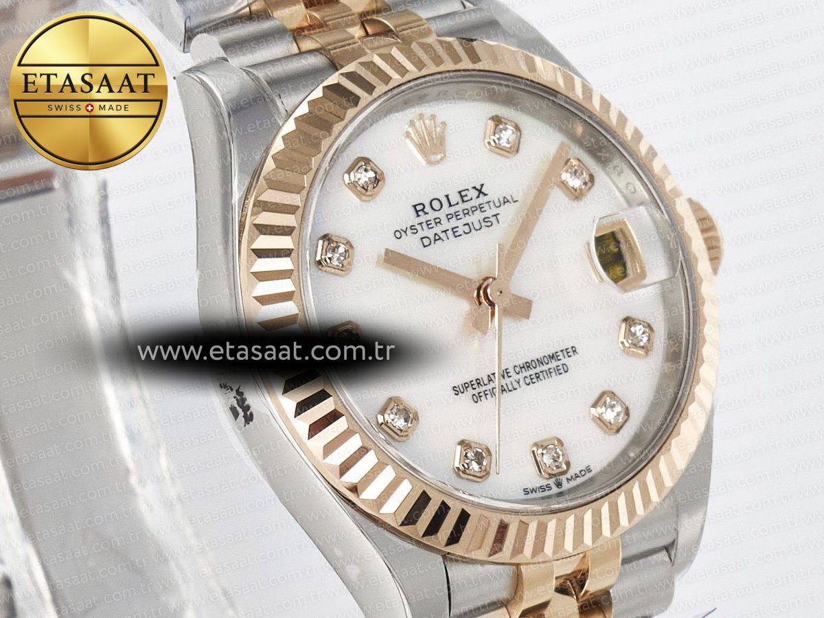Rolex DateJust 278271 904L Steel White Diamonds Dial on SS/RG Cal.2236 - Görsel 5