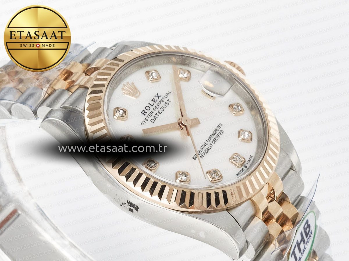 Rolex DateJust 278271 904L Steel White Diamonds Dial on SS/RG Cal.2236 - Görsel 7
