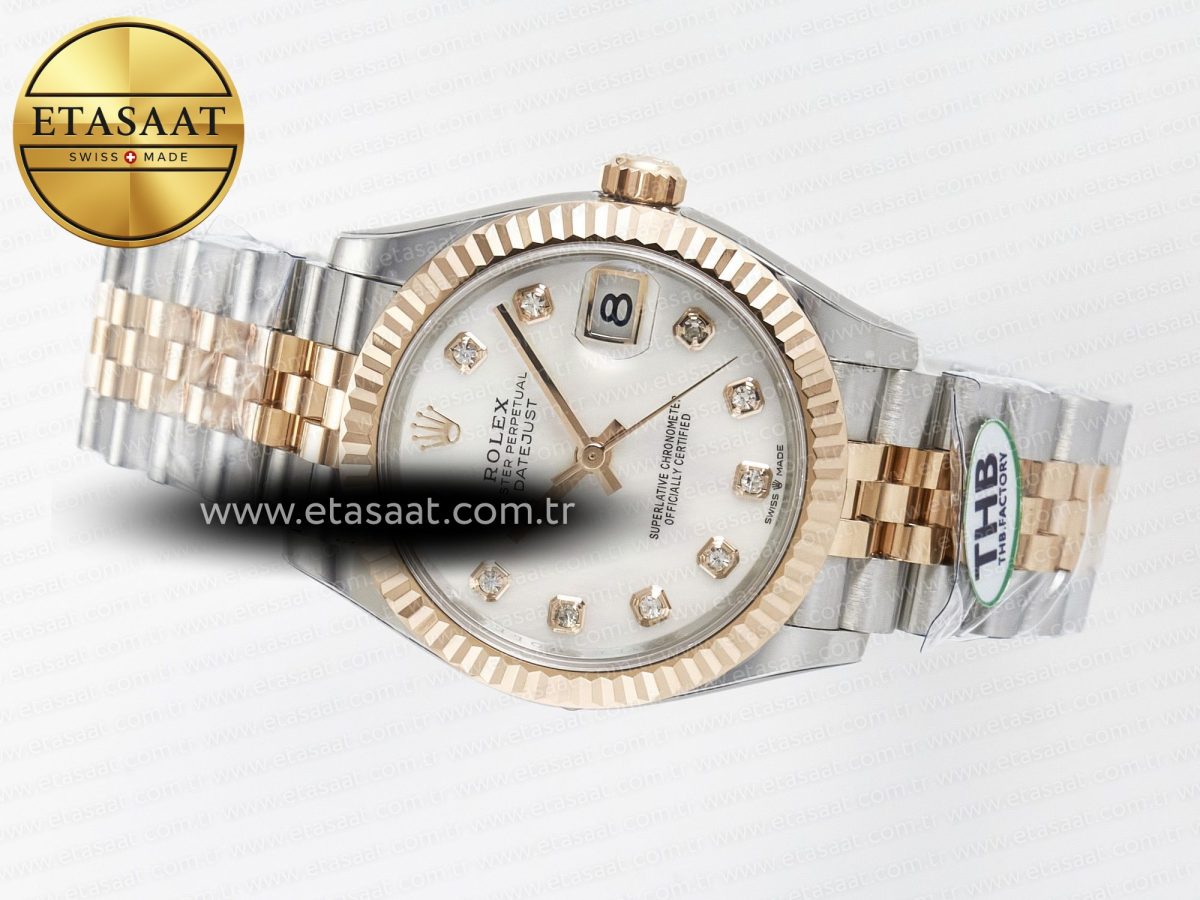 Rolex DateJust 278271 904L Steel White Diamonds Dial on SS/RG Cal.2236 - Görsel 9