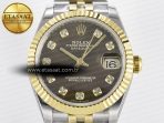 Rolex DateJust 31 278273 ARF 1:1 Best Edition 904L Steel Brown Diamonds Dial on SS/YG Jubilee Bracelet ETA 2688 - Görsel 4
