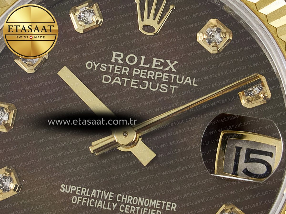 Rolex DateJust 31 278273 ARF 1:1 Best Edition 904L Steel Brown Diamonds Dial on SS/YG Oyster Bracelet ETA 2688 - Görsel 10
