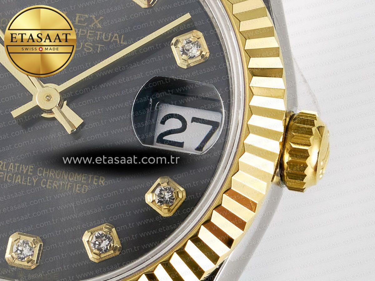 Rolex DateJust 31 278273 ARF 1:1 Best Edition 904L Steel Gray Diamonds Dial on SS/YG Jubilee Bracelet ETA 2688 - Görsel 11