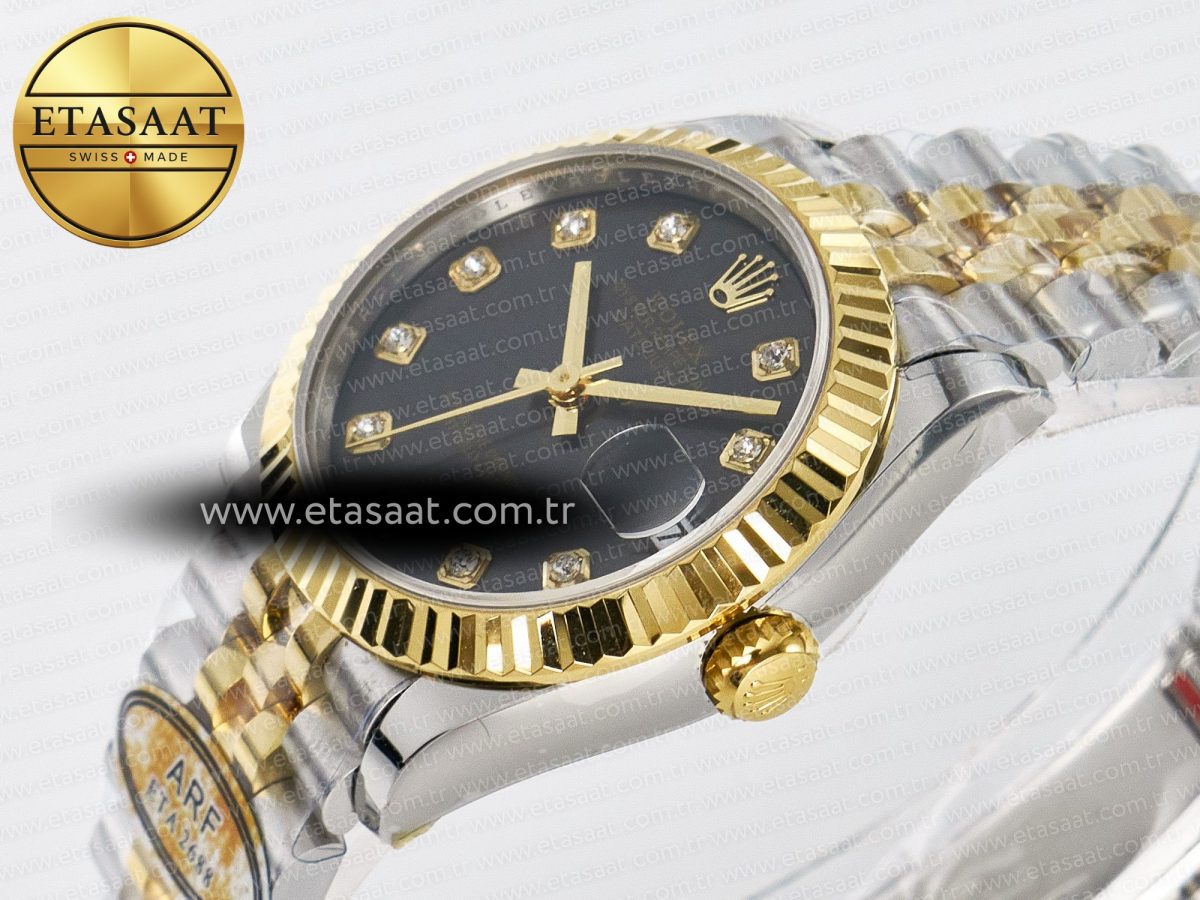 Rolex DateJust 31 278273 ARF 1:1 Best Edition 904L Steel Gray Diamonds Dial on SS/YG Jubilee Bracelet ETA 2688 - Görsel 6