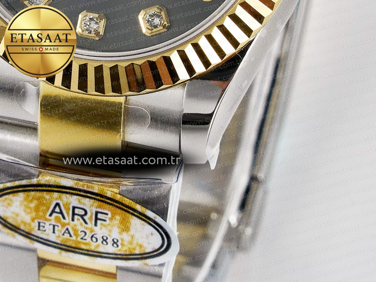 Rolex DateJust 31 278273 ARF 1:1 Best Edition 904L Steel Gray Diamonds Dial on SS/YG Oyster Bracelet ETA 2688 - Görsel 13