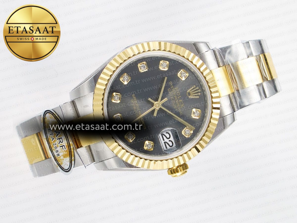 Rolex DateJust 31 278273 ARF 1:1 Best Edition 904L Steel Gray Diamonds Dial on SS/YG Oyster Bracelet ETA 2688 - Görsel 8