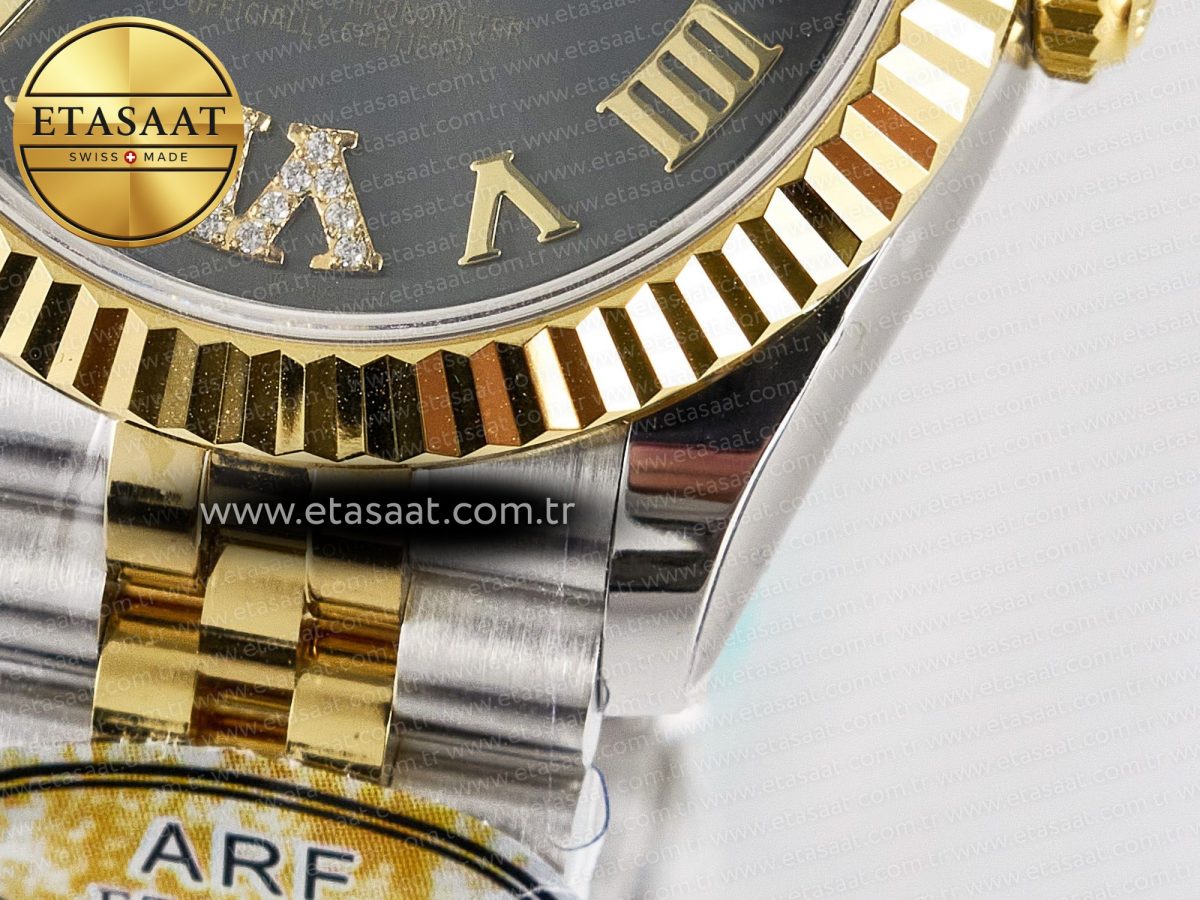 Rolex DateJust 31 278273 ARF 1:1 Best Edition 904L Steel Gray Roman Diamonds Dial on SS/YG Jubilee Bracelet ETA 2688 - Görsel 13
