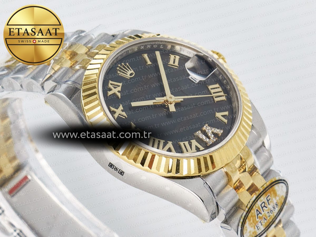 Rolex DateJust 31 278273 ARF 1:1 Best Edition 904L Steel Gray Roman Diamonds Dial on SS/YG Jubilee Bracelet ETA 2688 - Görsel 7