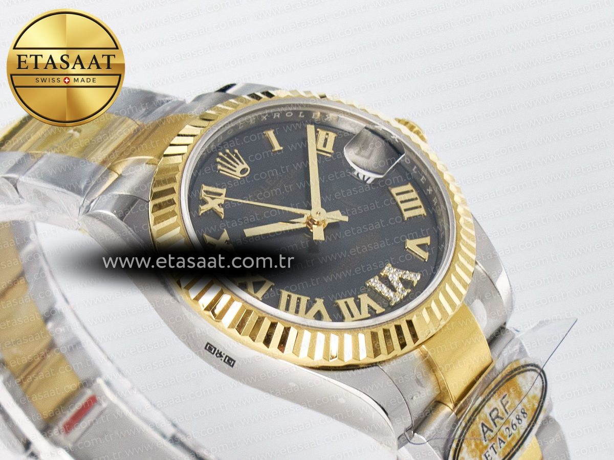 Rolex DateJust 31 278273 ARF 1:1 Best Edition 904L Steel Gray Roman Diamonds Dial on SS/YG Oyster Bracelet ETA 2688 - Görsel 7