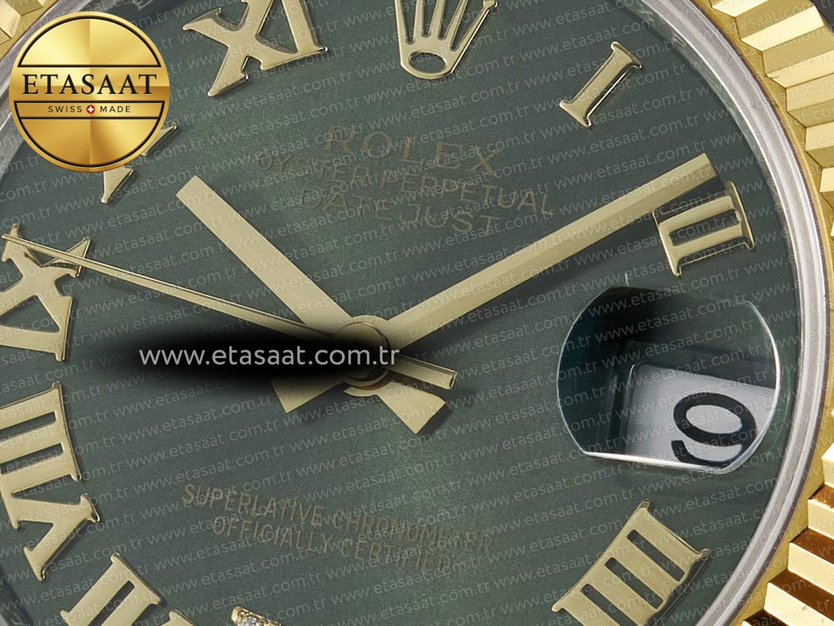 Rolex DateJust 31 278273 ARF 1:1 Best Edition 904L Steel Green Roman Diamonds Dial on SS/YG Jubilee Bracelet ETA 2688 - Görsel 10