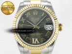 Rolex DateJust 31 278273 ARF 1:1 Best Edition 904L Steel Green Roman Diamonds Dial on SS/YG Oyster Bracelet ETA 2688 - Görsel 4
