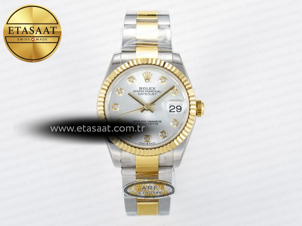 Rolex Datejust 31 278273 ARF Gümüş/YG 2688 Eta Saat - Görsel 3 - 1:1 Süper Klon Saat