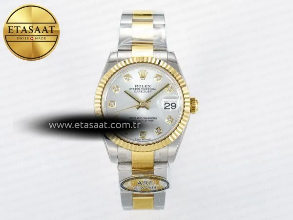 Rolex Datejust 31 278273 ARF Gümüş/YG 2688 Eta Saat - 1:1 Süper Klon Replika Saat
