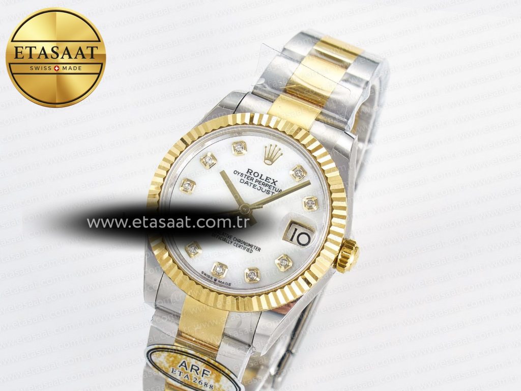 datejust 31 278273 arf 11 best edition 904l steel white mop dial on ss yg oyster bracelet eta 26882