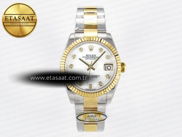 Rolex Datejust 31 278273 ARF Beyaz Sedef Oyster ETA 2688 Eta Saat - 1:1 Süper Klon Replika Saat
