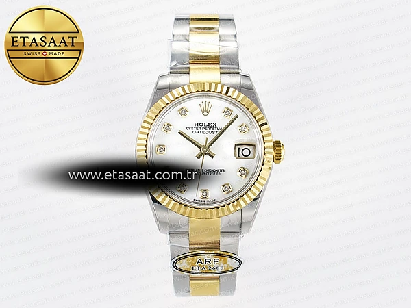 Rolex Datejust 31 278273 ARF Beyaz Sedef Oyster ETA 2688 Eta Saat - 1:1 Süper Klon Replika Saat