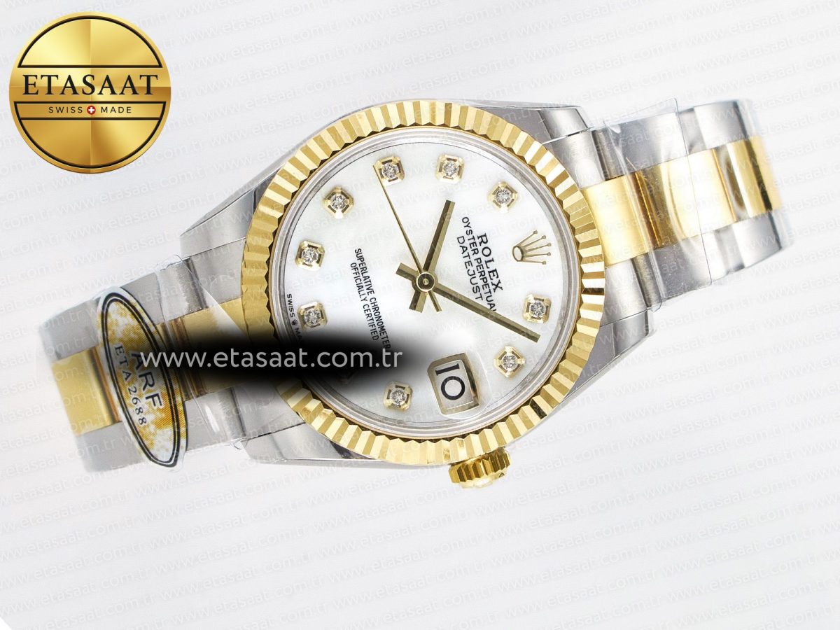 Rolex DateJust 31 278273 ARF 1:1 Best Edition 904L Steel White MOP Dial on SS/YG Oyster Bracelet ETA 2688 - Görsel 8