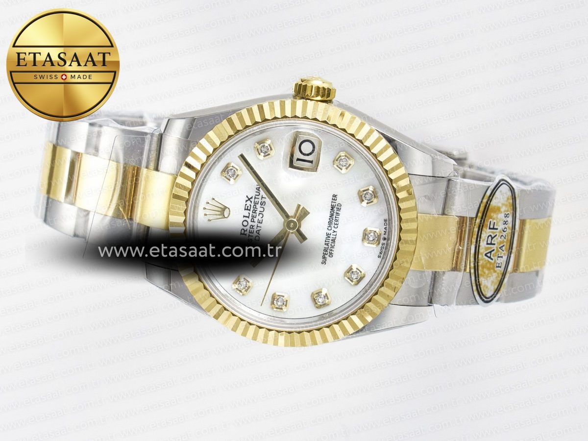 Rolex DateJust 31 278273 ARF 1:1 Best Edition 904L Steel White MOP Dial on SS/YG Oyster Bracelet ETA 2688 - Görsel 9