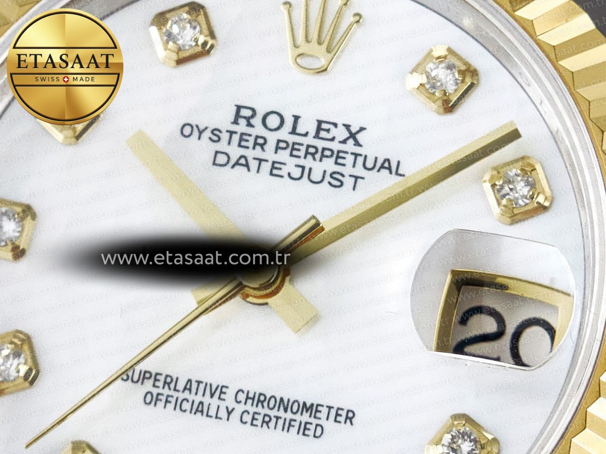 Rolex DateJust 31 278273 ARF 1:1 Best Edition 904L Steel White MOP Diamonds Dial on SS/YG Jubilee Bracelet ETA 2688 - Görsel 10
