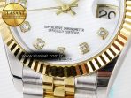 Rolex DateJust 31 278273 ARF 1:1 Best Edition 904L Steel White MOP Diamonds Dial on SS/YG Jubilee Bracelet ETA 2688 - Görsel 12