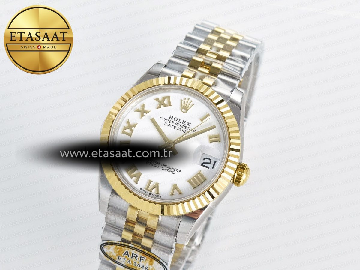 Rolex DateJust 31 278273 ARF 1:1 Best Edition 904L Steel White Roman Dial on SS/YG Jubilee Bracelet ETA 2688 - Görsel 1