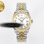 Rolex Datejust 31 278273 ARF Beyaz Roma Kadran Jubilee 2688 Eta Saat - Görsel 3 - 1:1 Süper Klon Saat
