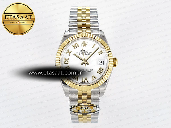Rolex Datejust 31 278273 ARF Beyaz Roma Kadran Jubilee 2688 Eta Saat - 1:1 Süper Klon Replika Saat