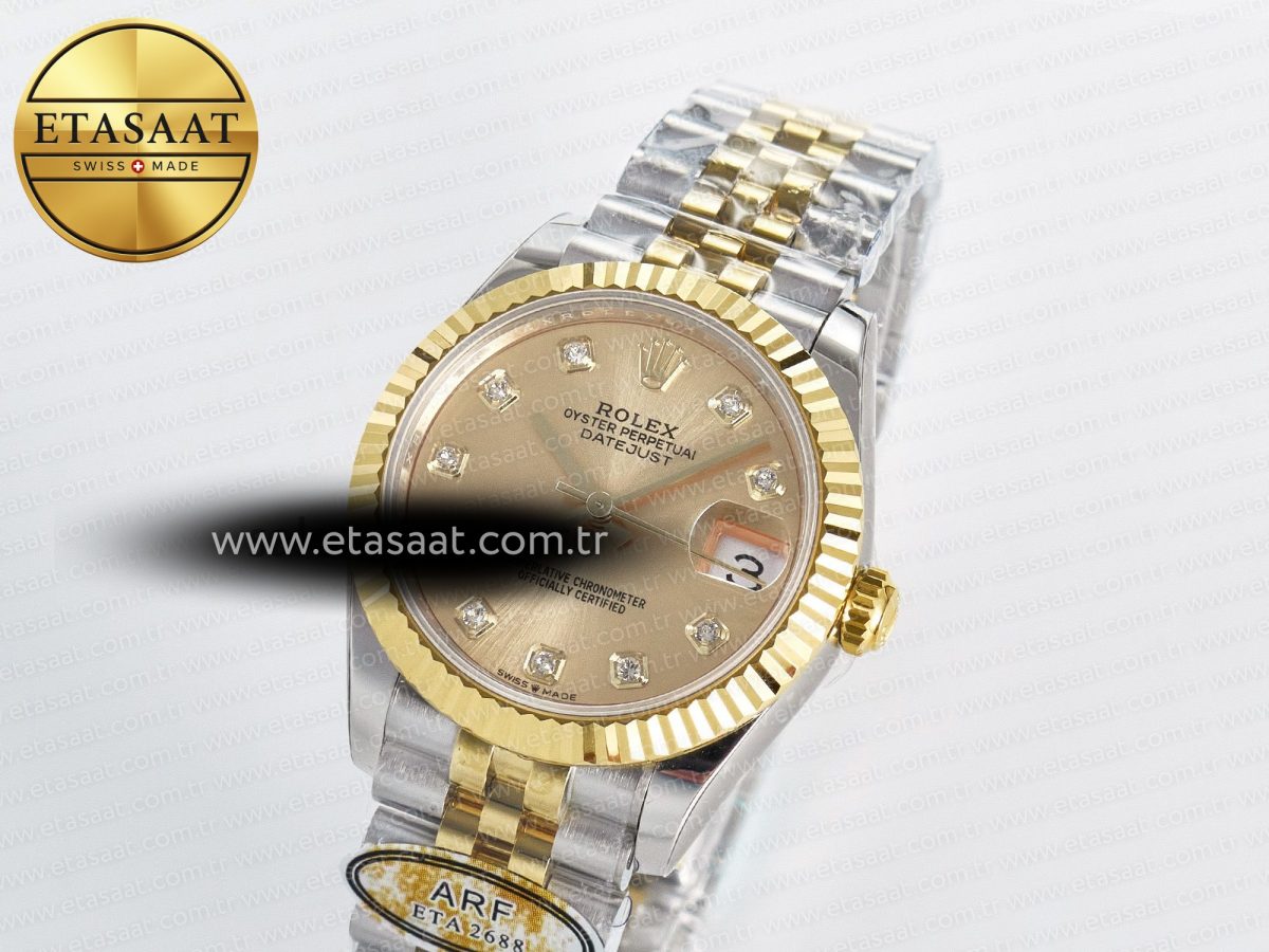 Rolex DateJust 31 278273 ARF 1:1 Best Edition 904L Steel YG Diamonds Dial on SS/YG Jubilee Bracelet ETA 2688 - Görsel 1