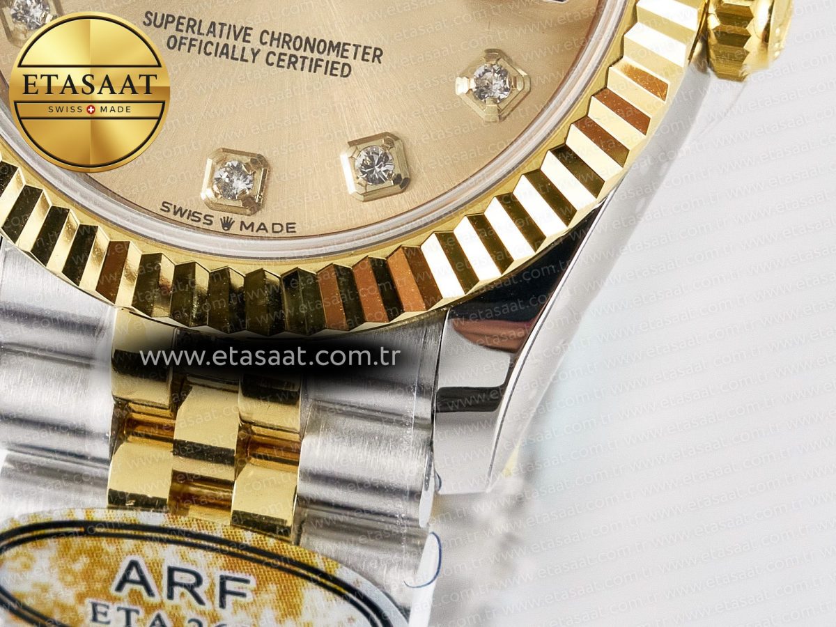 Rolex DateJust 31 278273 ARF 1:1 Best Edition 904L Steel YG Diamonds Dial on SS/YG Jubilee Bracelet ETA 2688 - Görsel 13