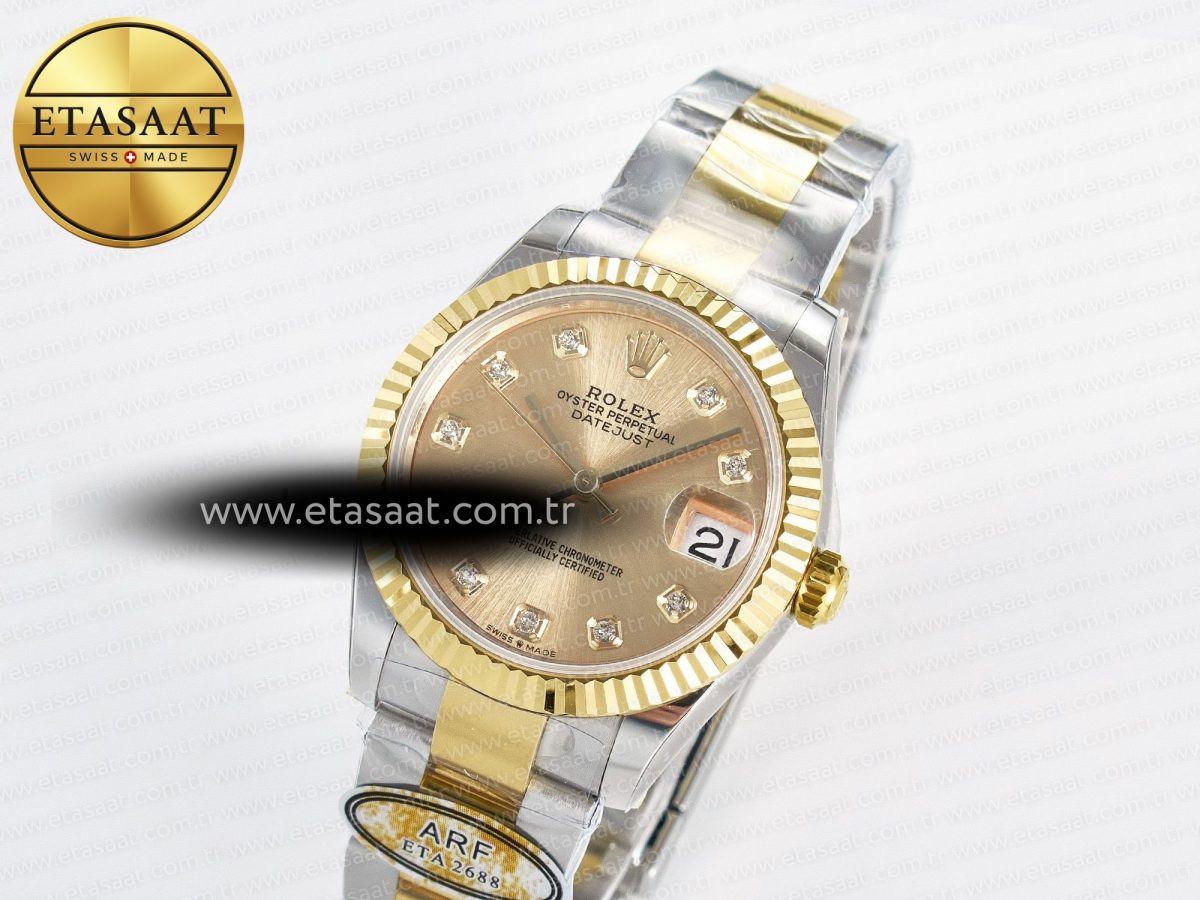 Rolex DateJust 31 278273 ARF 1:1 Best Edition 904L Steel YG Diamonds Dial on SS/YG Oyster Bracelet ETA 2688 - Görsel 1