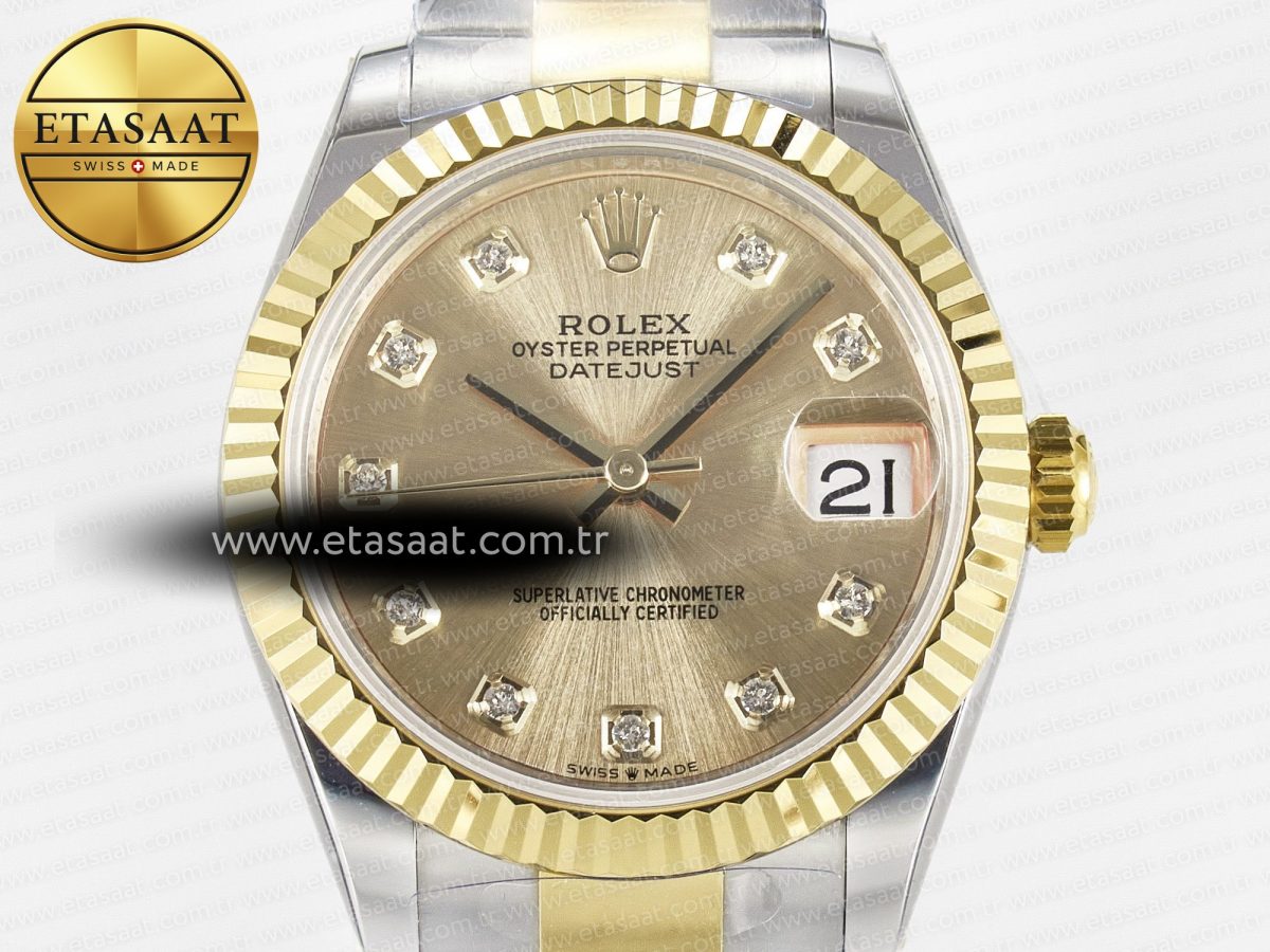 Rolex DateJust 31 278273 ARF 1:1 Best Edition 904L Steel YG Diamonds Dial on SS/YG Oyster Bracelet ETA 2688 - Görsel 4
