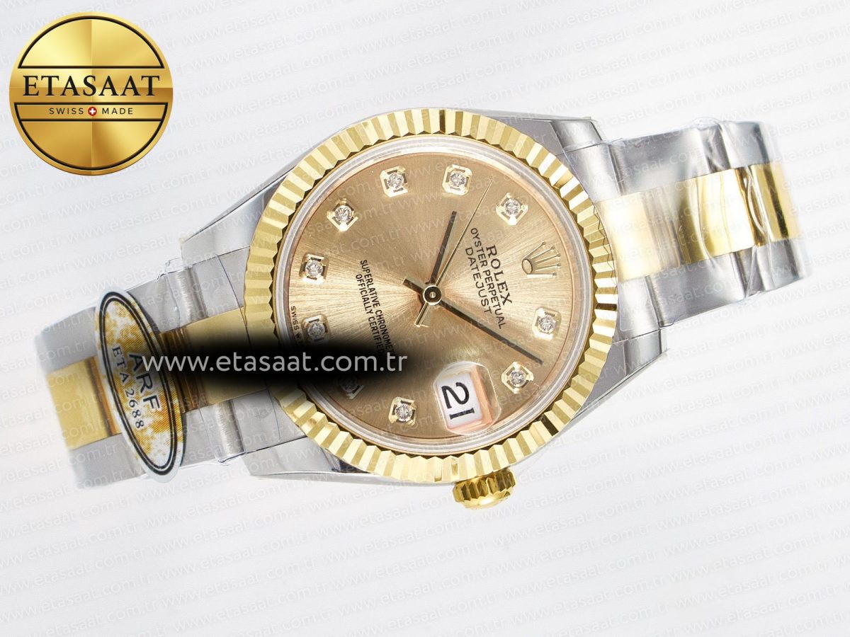 Rolex DateJust 31 278273 ARF 1:1 Best Edition 904L Steel YG Diamonds Dial on SS/YG Oyster Bracelet ETA 2688 - Görsel 8