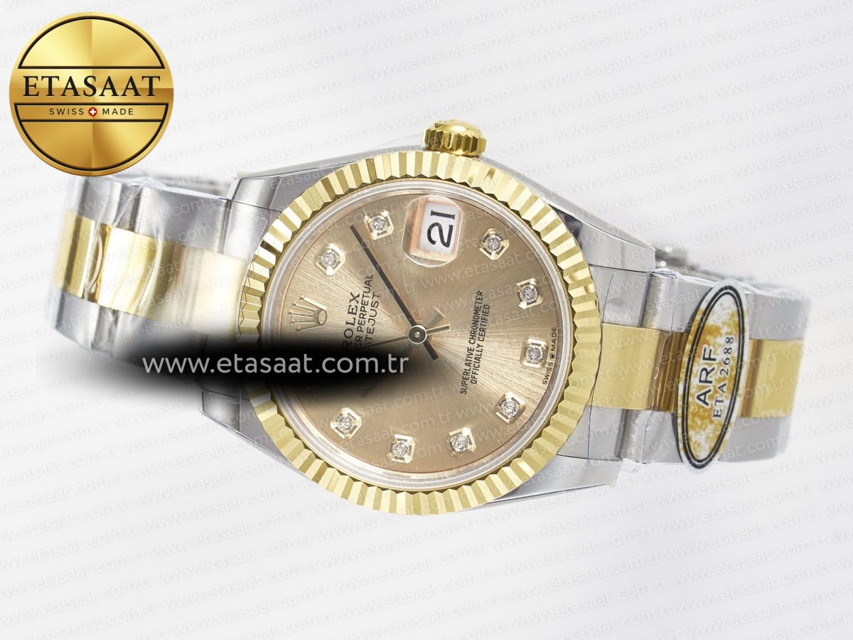 Rolex DateJust 31 278273 ARF 1:1 Best Edition 904L Steel YG Diamonds Dial on SS/YG Oyster Bracelet ETA 2688 - Görsel 9