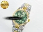 Rolex DateJust 278271 904L Steel Fluted Green Floral Dial Fluted Bezel on SS/YG Cal.2236