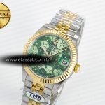 Rolex DateJust 278271 904L Steel Fluted Green Floral Dial Fluted Bezel on SS/YG Cal.2236