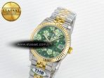 Rolex DateJust 278271 904L Steel Fluted Green Floral Dial Fluted Bezel on SS/YG Cal.2236 - Görsel 2