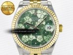 Rolex DateJust 278271 904L Steel Fluted Green Floral Dial Fluted Bezel on SS/YG Cal.2236 - Görsel 4