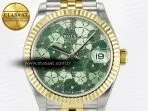 Rolex DateJust 278271 904L Steel Fluted Green Floral Dial Fluted Bezel on SS/YG Cal.2236 - Görsel 4